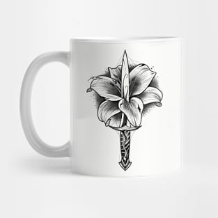 Dagger and Lily (black version) Mug